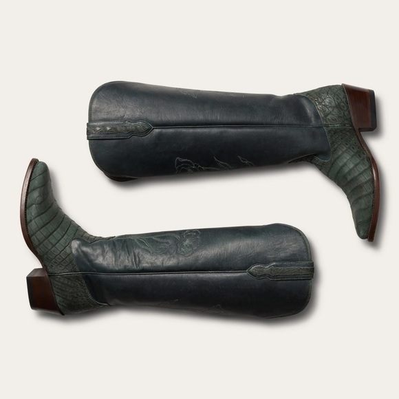 Tecovas The Abby by Kristopher Brock in Forest Green Crocodile Size 7 - Picture 10 of 11